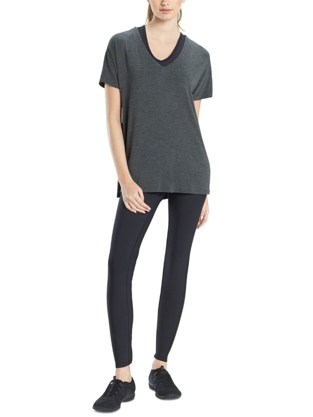 Josie Natori Womens Elements Dolman V-Neck Top